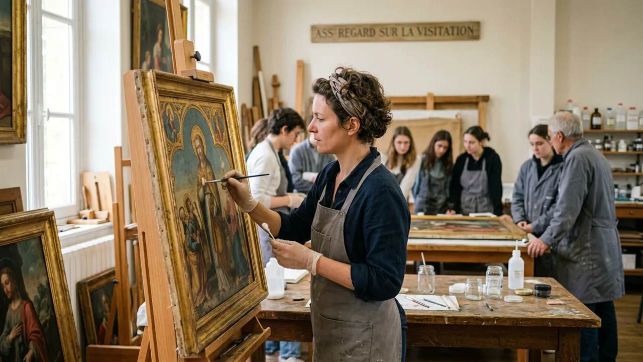 Restauration en atelier d'un chef-d'œuvre du patrimoine visitandin